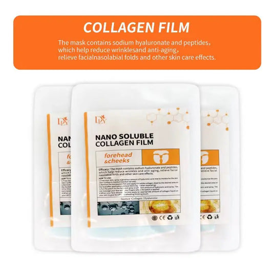 Collagen Film Paper Soluble Facial Mask Cloth Anti-Aging Soluble Water Face Filler Full Collagen Fiming Lifting Face Skin Care