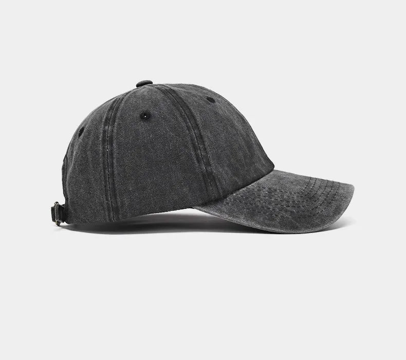 Hat Men's Washed Coated Baseball Cap Color Tile Korean Version Simple Dome Cap Solid Color Sports Sun Hat