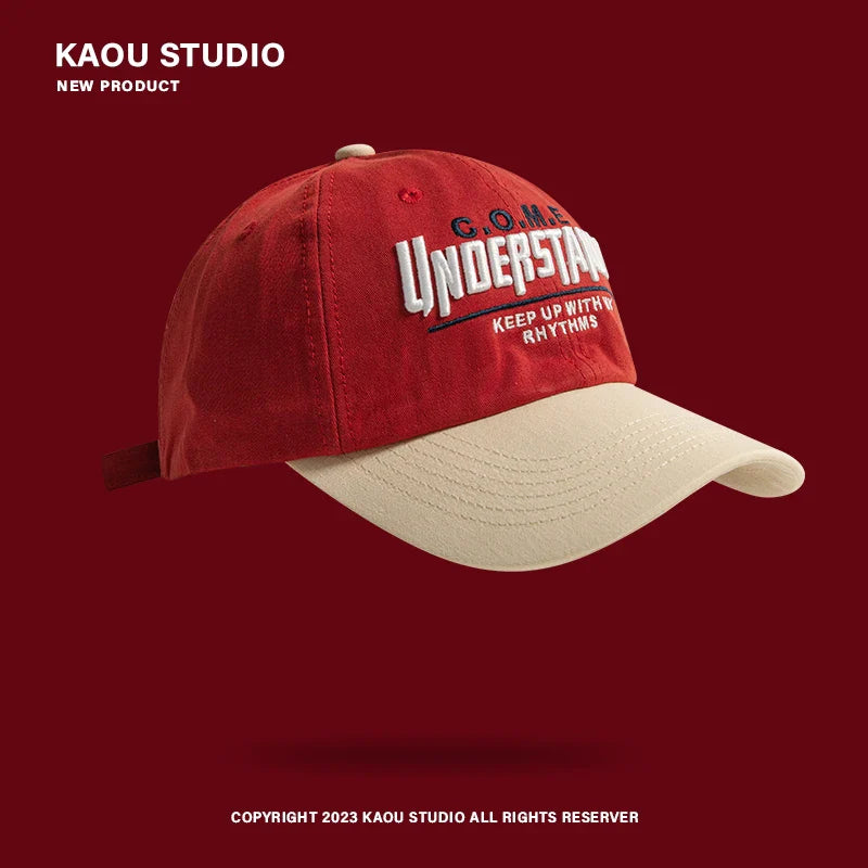 Spring and Summer New Peaked Cap Women's All-Match Embroidery Contrast Color Baseball Cap Men's and Women's Sports Fashion Cap