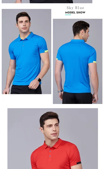 Summer Quick Drying Short Sleeved Polo Shirt Golf Jersey Company Group Breathable Fitness Lapel Sports Sleeved 8-Color Large Top