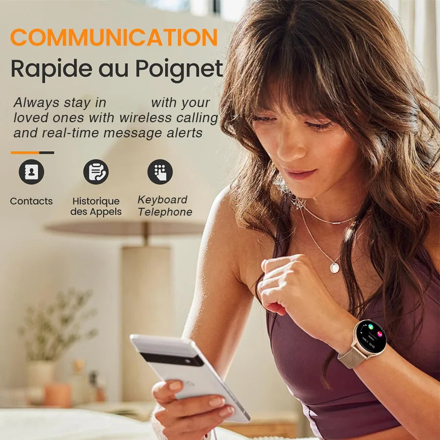 Smart Watch for Women, 1.20" Fitness Watch with HR/BP/SpO2 Monitor, Female Cycle Tracking, IP67 Waterproof, for Android & iPhone