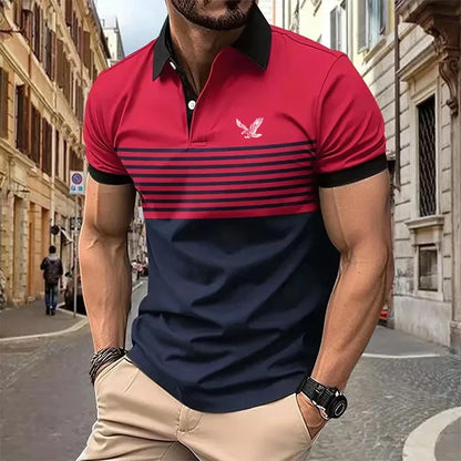 Men's Polo Shirt Golf Shirt Striped Turndown Street Casual Short Sleeve Clothing Apparel Fashion Casual Sport Comfortable