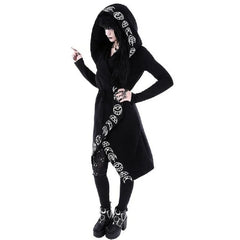 Fashion Trend Ladies Punk Moon Pattern Printing Long-sleeved Cardigan Sweater