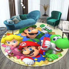 Mario Movie,Game Printed Circular Carpet,Bedroom Decorative Rug,Use Non-slip Floor