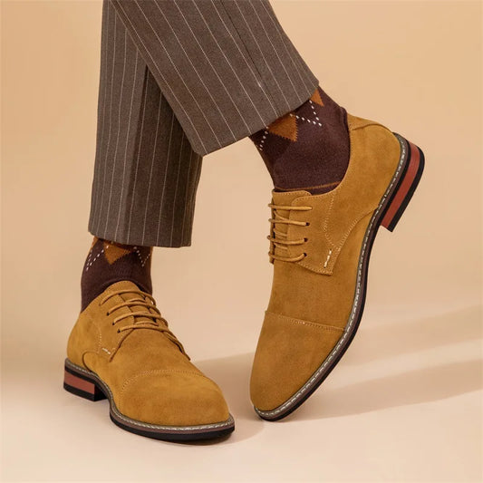 Fashion Men's Leather Shoes Classic Luxury Business Casual Formal Oxfords Shoes For Men Moccasin High Quality Suede Dress Shoes