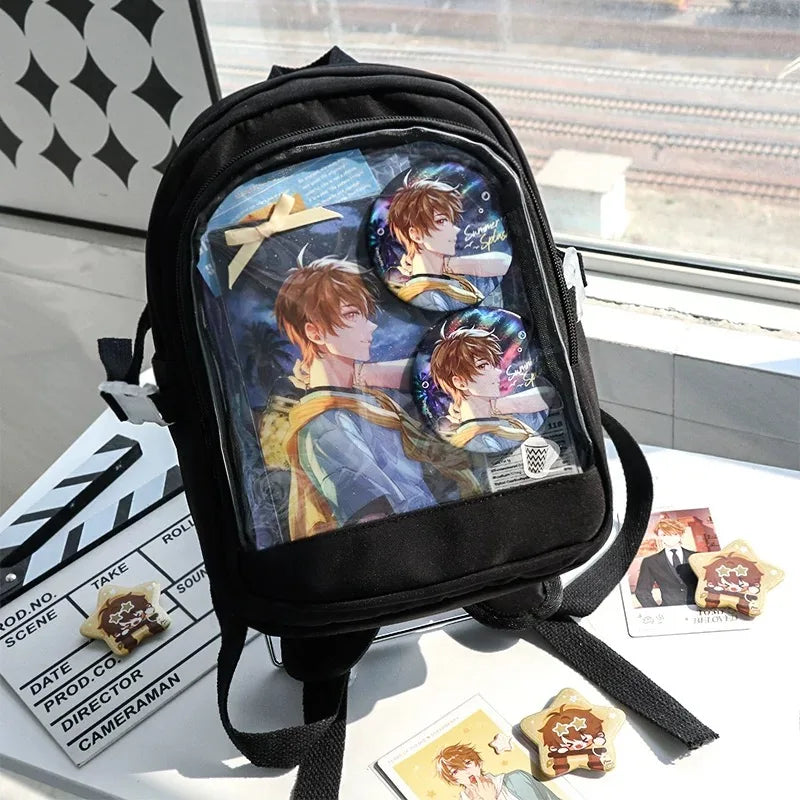Y2K Cute Mini Backpack Women Kawaii Ita Bag Sweet Girl Transparent Rucksack DIY Personality Display Knapsack Lolita Shoulder Bag