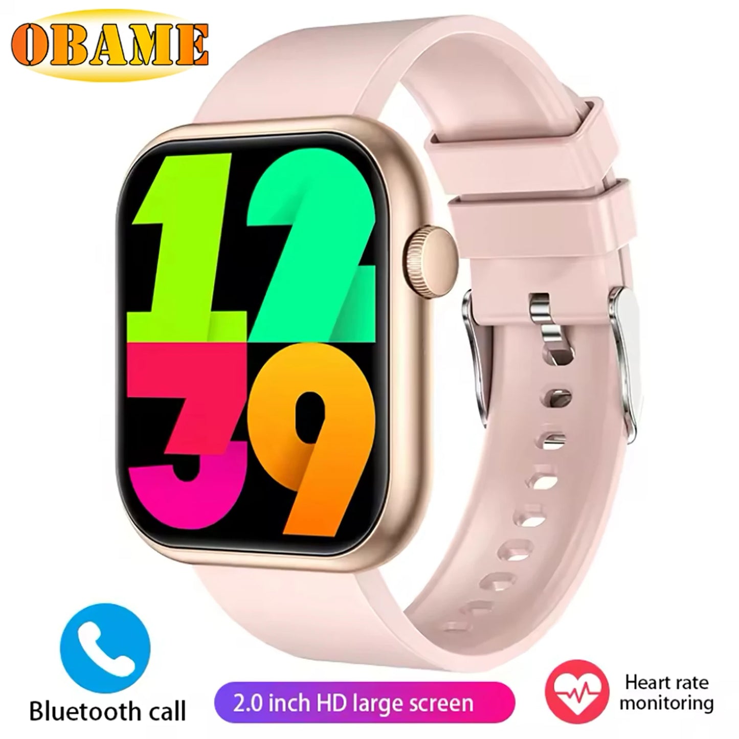 New QX7 Smart Watch Men 2.01-inch SmartWatch Bluetooth Call GPS AI Voice Heart rate Blood oxygen Android &IOS Sports Smartwatch