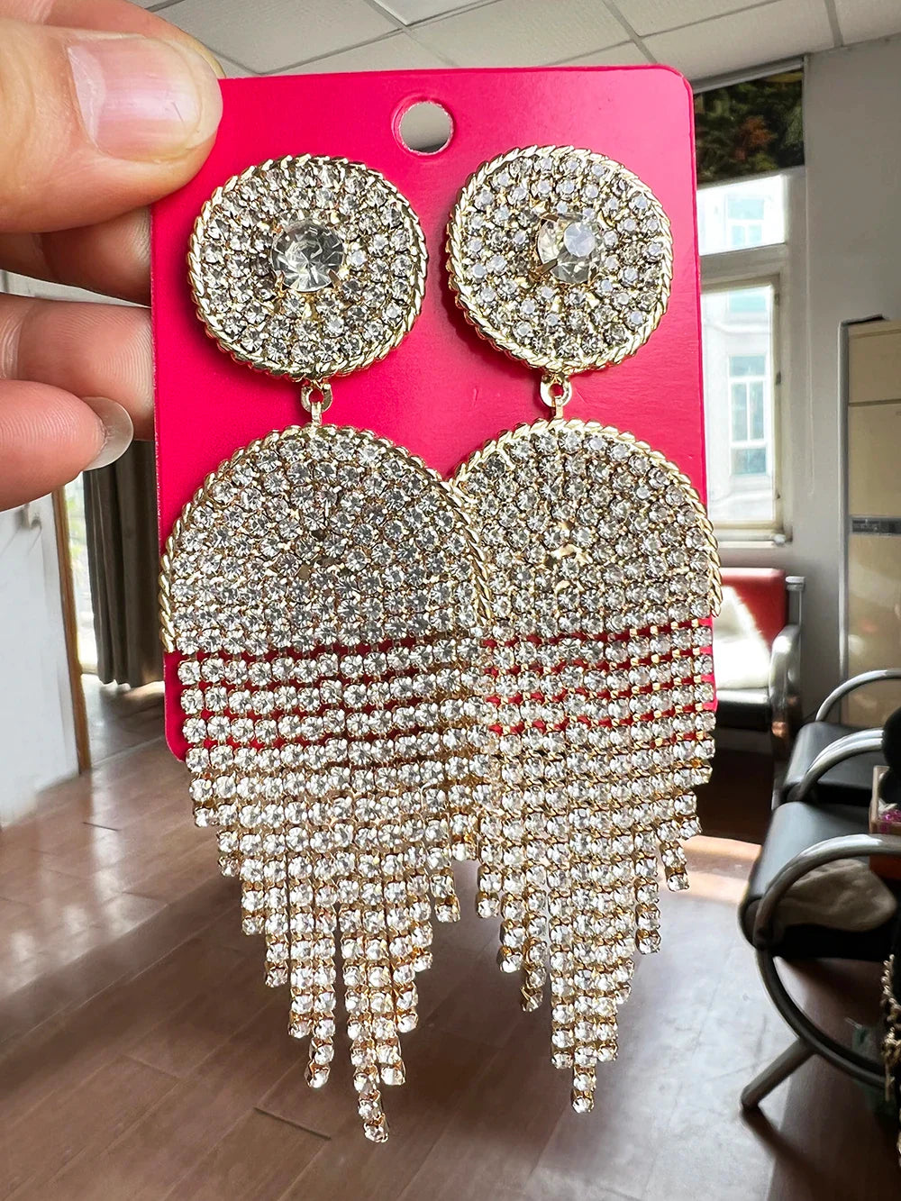 New Crystal Dangle Earrings For Women Rhinestone Earrings Weddings Ladies Party Fashion Jewelry Accessories Wholesale Gifts