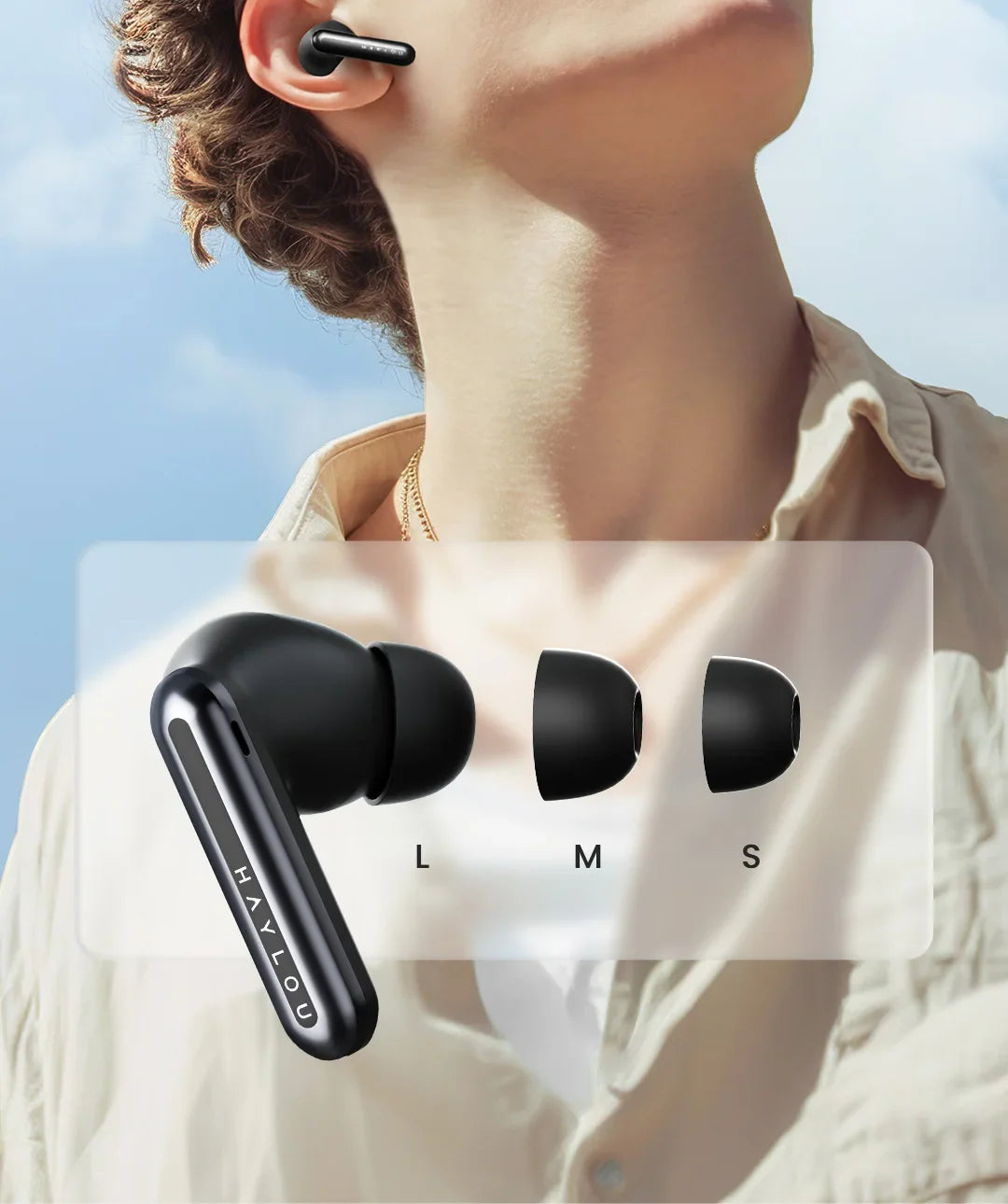 HAYLOU Mori Pro Bluetooth 5.4 Earphones Wireless  43dB Adaptive Hybrid ANC Hi-Res LDAC Earbuds 6 Mic Headphones 28H Battery Life