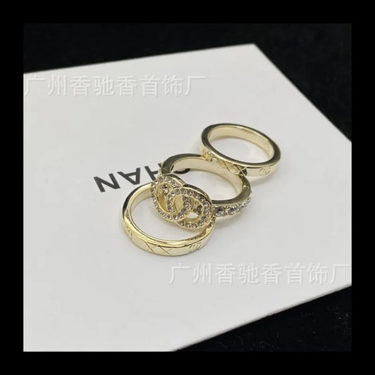 New Diamond-set Three-in-one Design Ring, High Version of The Same Popular Jewelry