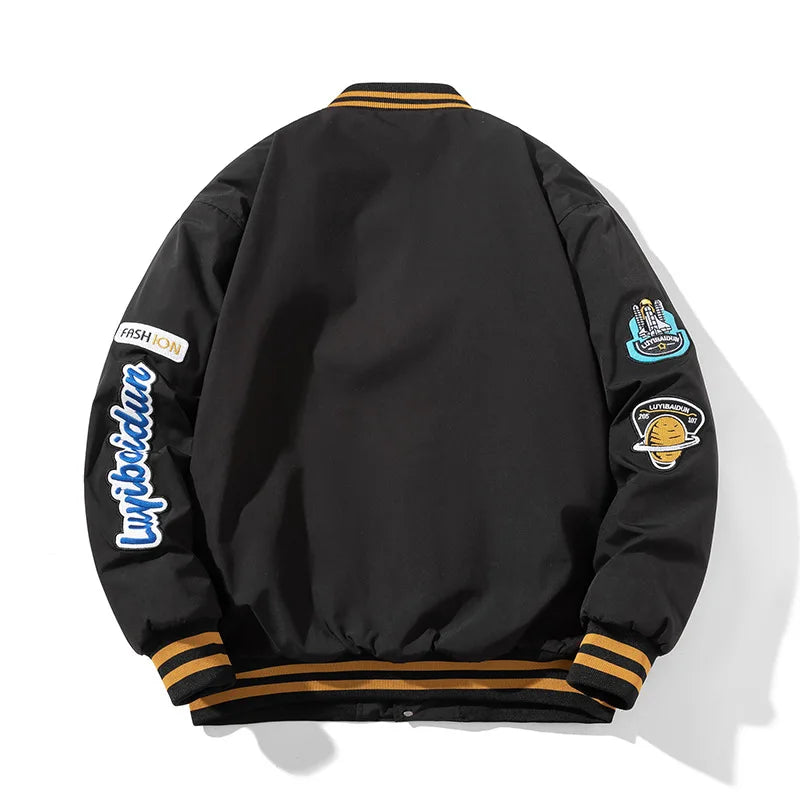 American Street Bomber Jacket Men's Autumn and Autumn Couples Embroidered