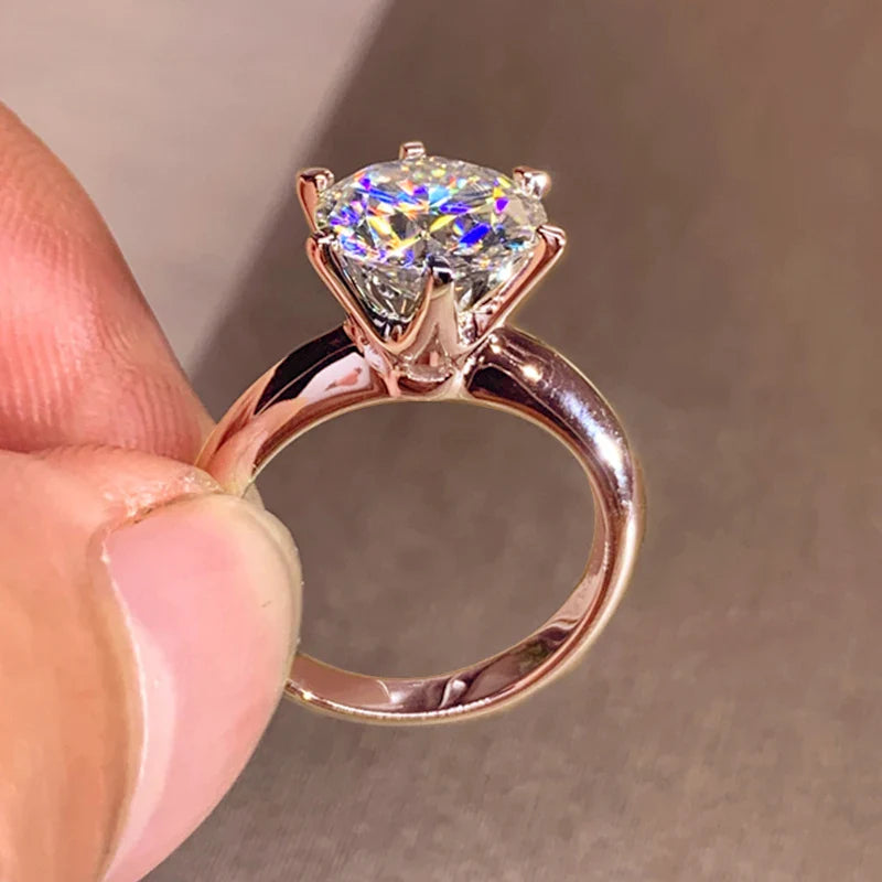 OXTAO 0.5/1/2/3 Carat  Moissanite Solitaire Rings Certified for Women 925 Silver Sparkling Lab Diamond Engagement Rings Jewelry