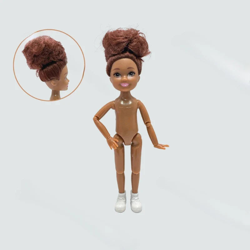 5-inch Little Doll Tan Skin 14.5cm Height Girl Dress Up Toy for Children Girls