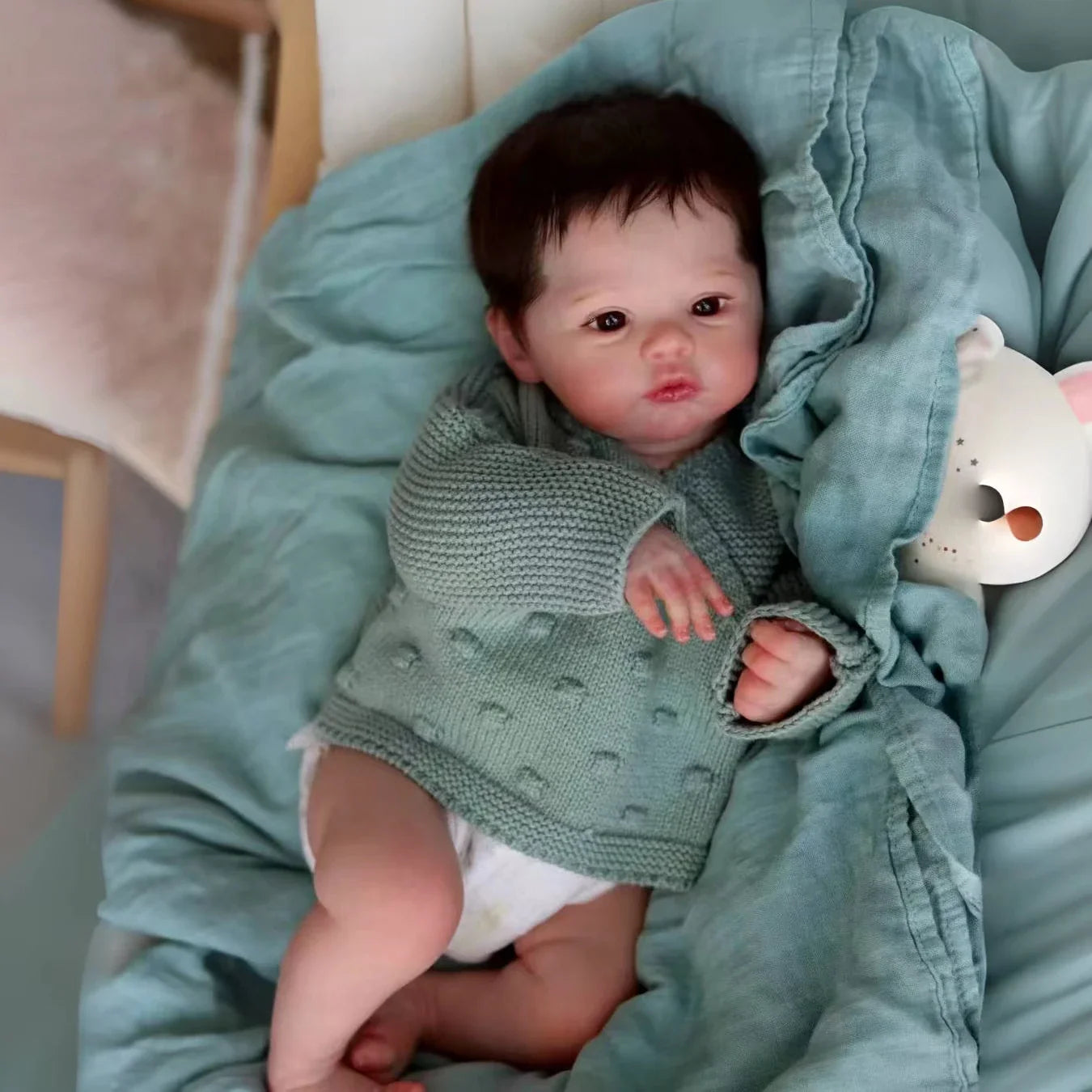 45cm Cuddly Full Body Silicone Vinyl Meadow Bebe Reborn Girl With Rooted Hair Visible Veins Lifelike Newborn Baby Girl