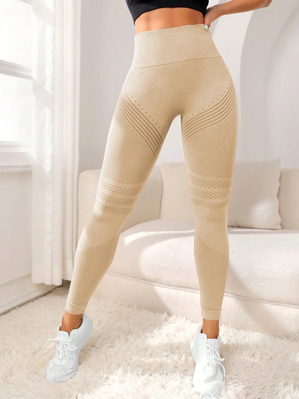 Leggings Women Lines Hip Lifting Motion Fitness High Waist Running Yoga Pants
