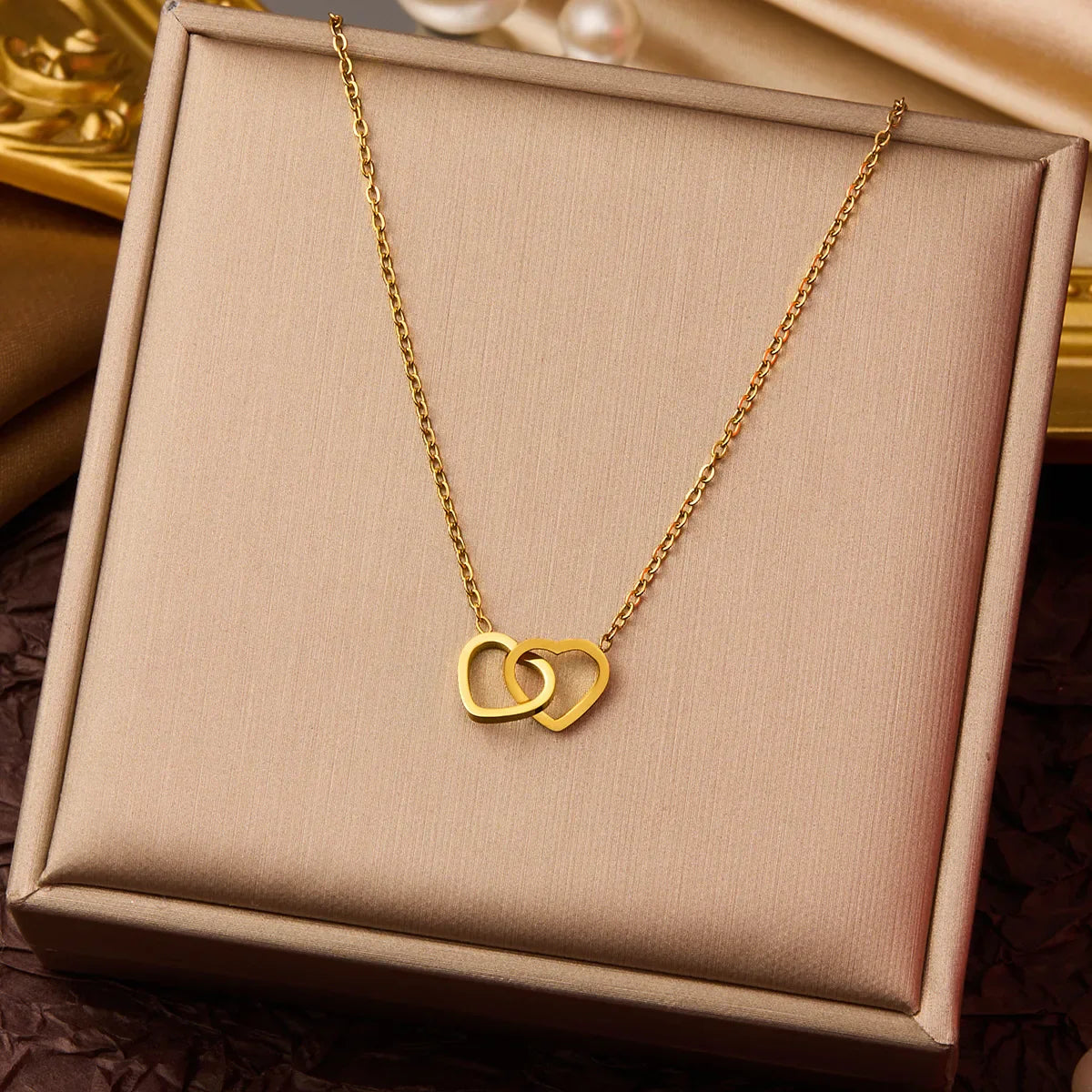 DIEYURO 316L Stainless Steel Simple Heart Love Circular Tassel Necklace Lady Trend Fashion Clavicle Chain Jewelry Glamorous Gift