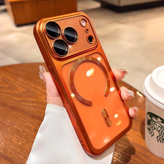 Plating Transparent For Magsafe Magnetic Case for IPhone 17 17Pro 17 Pro Max 17 Air Original Soft TPU Lens Protector Cover