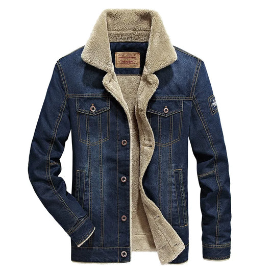 Denim Jackets Winter Men Thick Outerwear Coats Mens Warm Fleece Denim Jeans