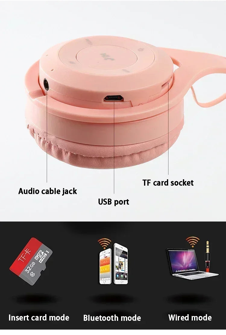 Macarone Wireless Bluetooth Headphones With Microphone Sound Insulation Gaming Earphone Hifi Bass Earbuds Blutooth5.3 Hedset
