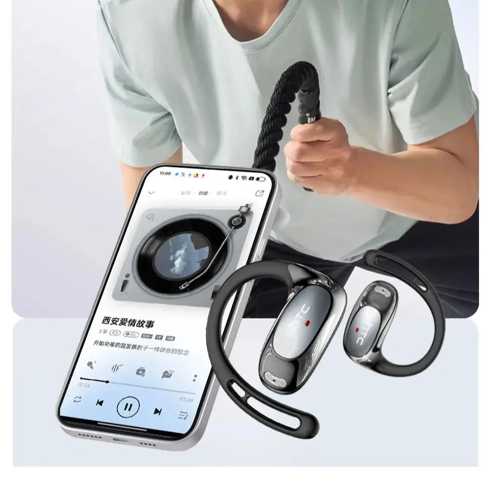 Htc Ne35 Bluetooth V6.0 Over-The-Ear Bluetooth Headset Ows Sports Headset Comfortable Ultra-Light Wireless Headset Mic