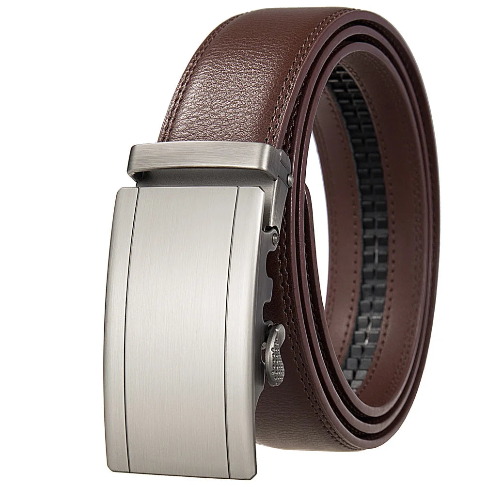 Famous Brand Belt Male Designer Automatic Buckle Genuine Leather Men Belt  Luxury Belts for Men 3.5cm New Black Brown Plus Size