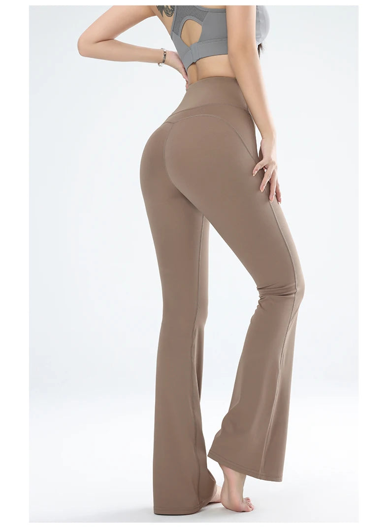 Women's leggings slim yoga pants women's high waisted wide leg pants sports