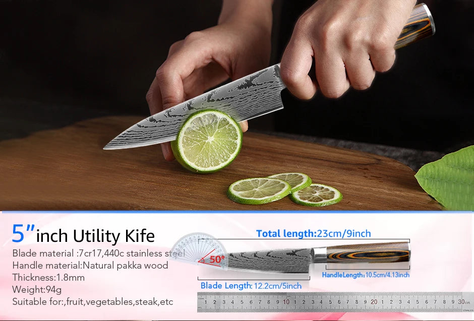 Kitchen Knife 8-inch Ultra Sharp Japanese Chef Knife High Carbon Stainless Steel