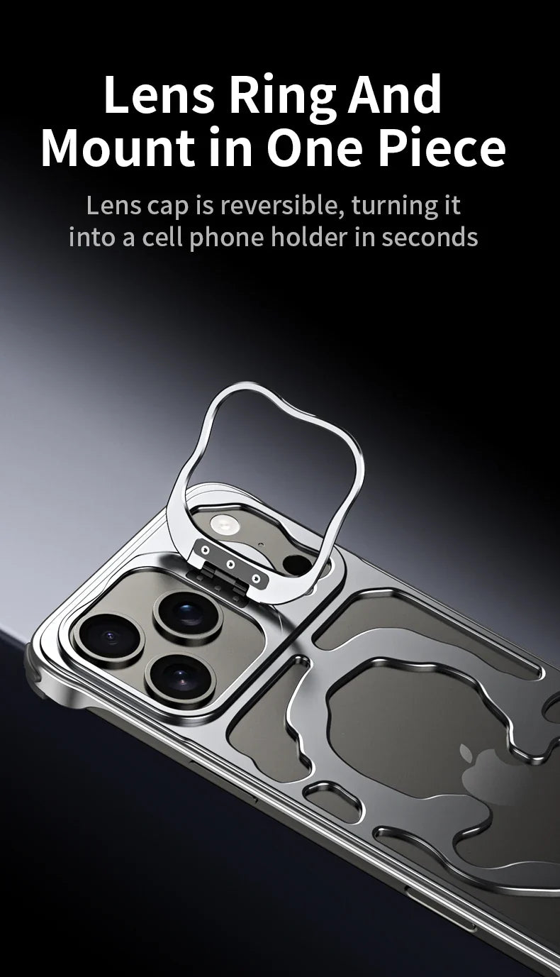 Metal Hollow Magnetic Phone Case,For IPhone 17 Pro Max iPhone Air Protective Case, Breathable And Heat Dissipating Metal Bracket