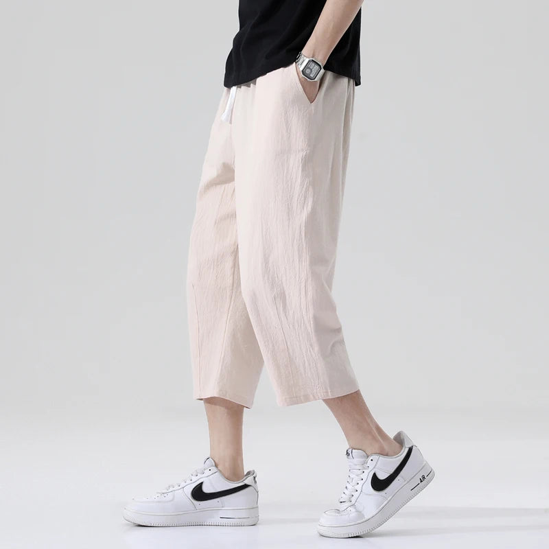 Casual Pants Men's Wild Cotton and Linen Loose Linen Pants Korean Style Trend