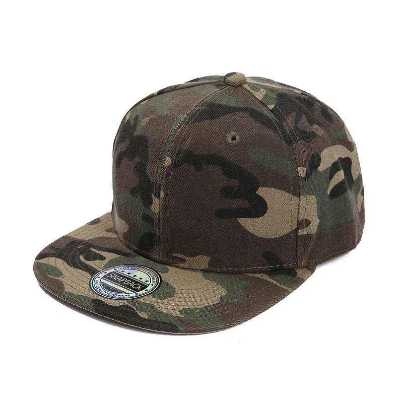 Spring and Summer Baseball Cap Flat Brim Camouflage Fashion Hip Snapback Hat Plain Gorras Bone Blank Caps
