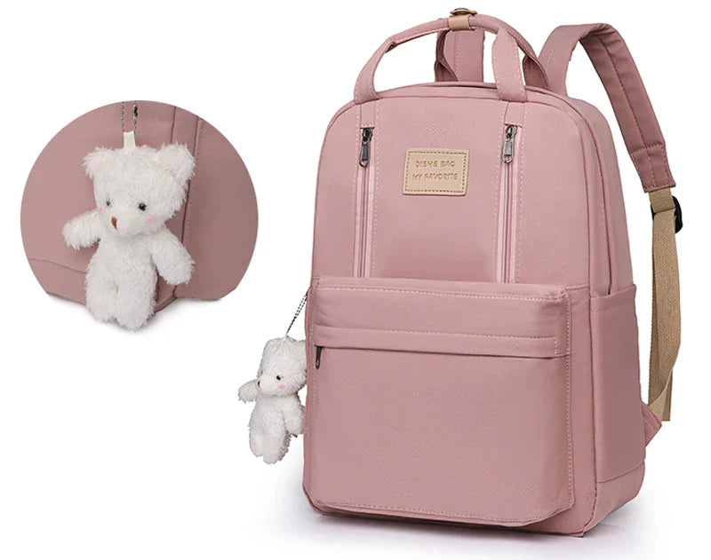 DIEHE Solid Color Women Backpack High Quality Youth Waterproof Backpacks for Teenage Girls Female School Shoulder Bag Bagpack