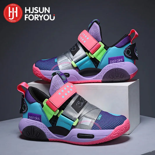 2024 New Children's Basketball Shoes For Boys Girls Non-slip Kids Sport Shoes Lightweight Outdoor Sneakers Trainers Footwear