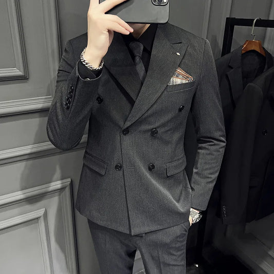 Prom Suits for Men: Men's Suit Three-piece Double Breasted Men's Suit