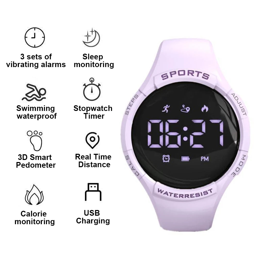 LED Smart Bracelet Multifunctional Fitness Wristband Sport Bracelet  for Male And Female Students Waterproof Smartwatch