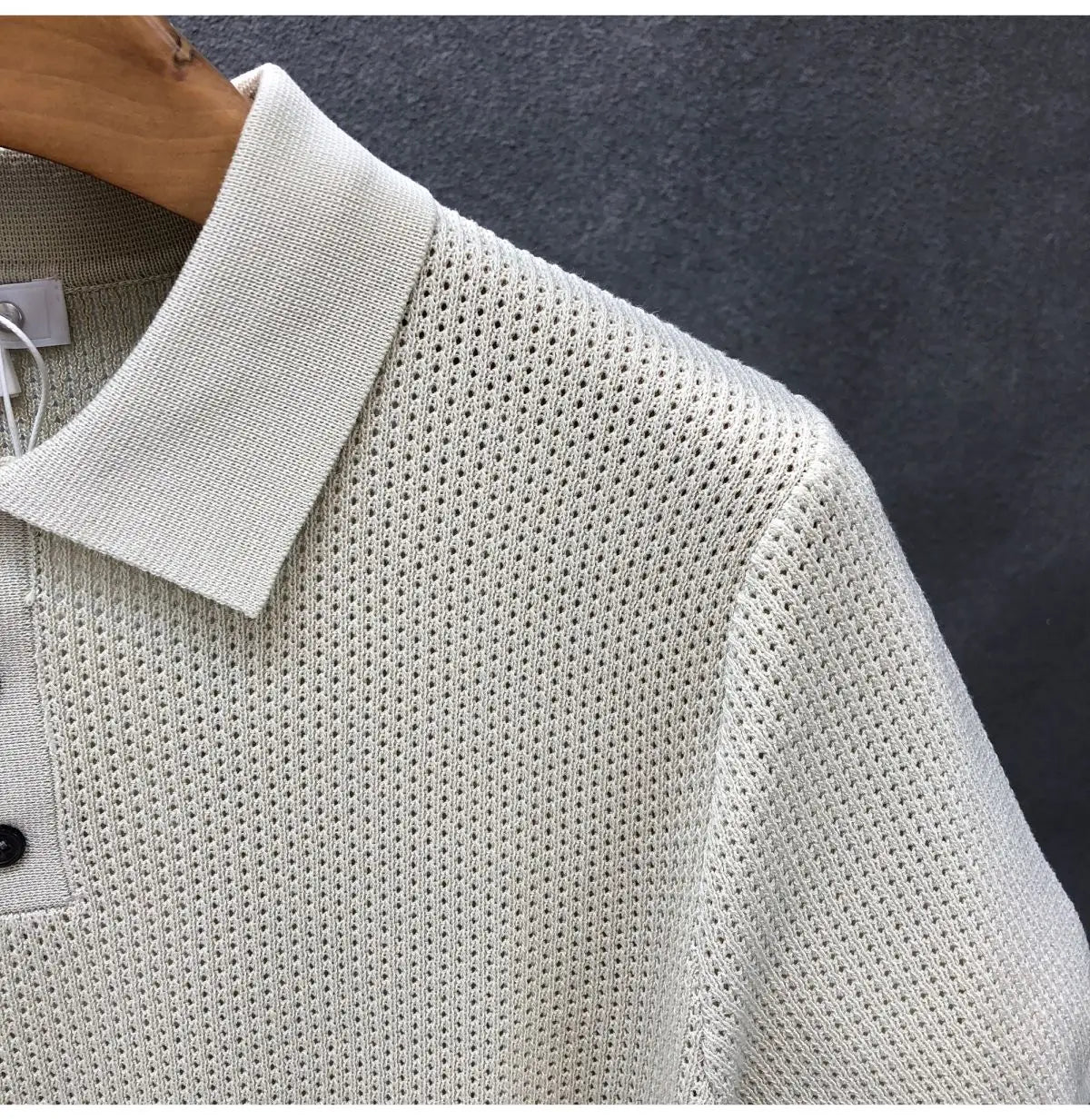 Turn Collar Knit Polo Shirt Short Sleeve Mens Sweater Top