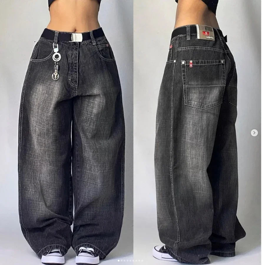 Y2K Baggy Jeans Womens Multi-pocket Washed Vintage Jeans
