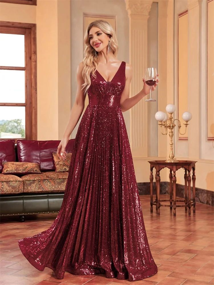 Homecoming Dresses: V Neck Long Sleeves Formal Evening Dress Women