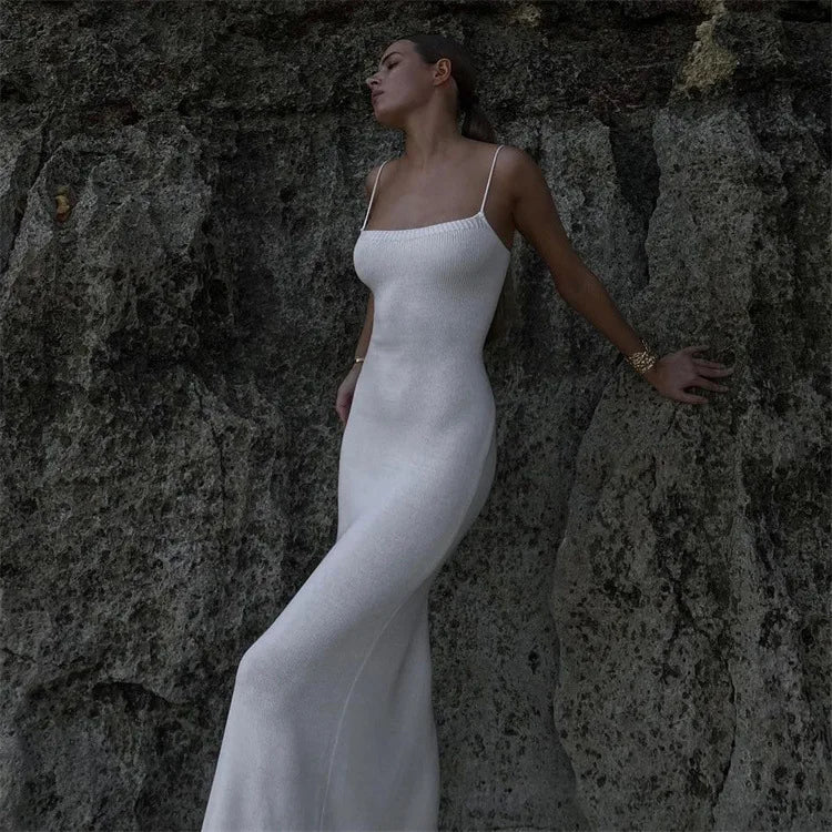 Backless Bandage Knitted Dress Elegant Outfits for Women