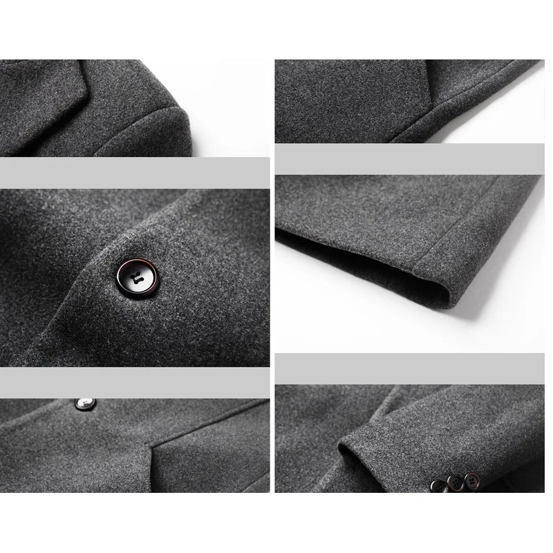 Brand Korean Coat Men 2024 Autumn and Winter Woolen Men Coat