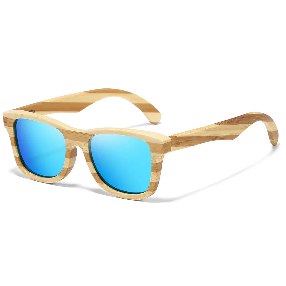 GM Natural Zebra bamboo adult sunglasses Manual polarized glasses Mirror coated lens Glasses Gift box 8621C