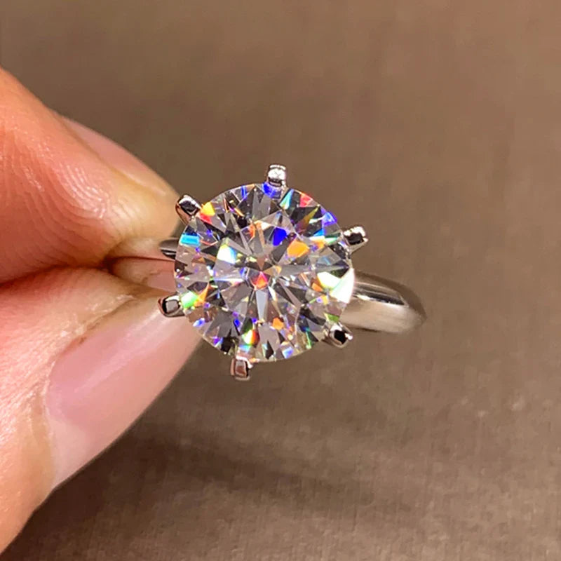 OXTAO 0.5/1/2/3 Carat  Moissanite Solitaire Rings Certified for Women 925 Silver Sparkling Lab Diamond Engagement Rings Jewelry