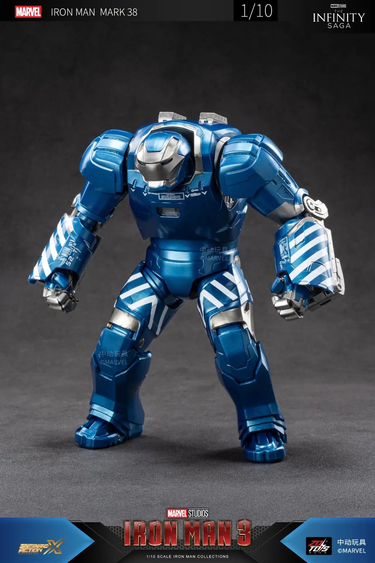 1:10 ZD Toys Iron Man MK38 Igor MK25 Striker MK26 Gamma MK36 Peacemaker MK40 MK15 Sneaky Action Figure Collections Gift