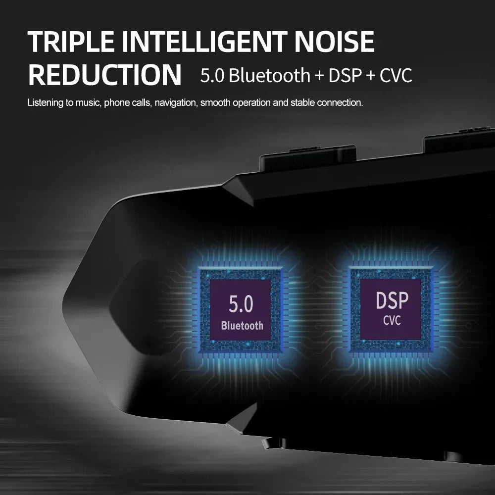 Bluetooth Headphone Motorcycle Helmet Intercom Headset 1000M For 2 Rider Intercomunicador Moto Wireless Interphone Handfree Call