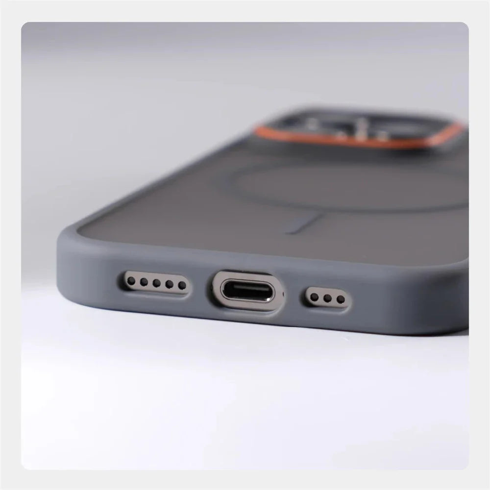 Luxury Matte Translucent Magnetic Case For iPhone 17 16 Pro Max 15 14 Plus 13 12 For Magsafe Wireless Charging Shockproof Cover