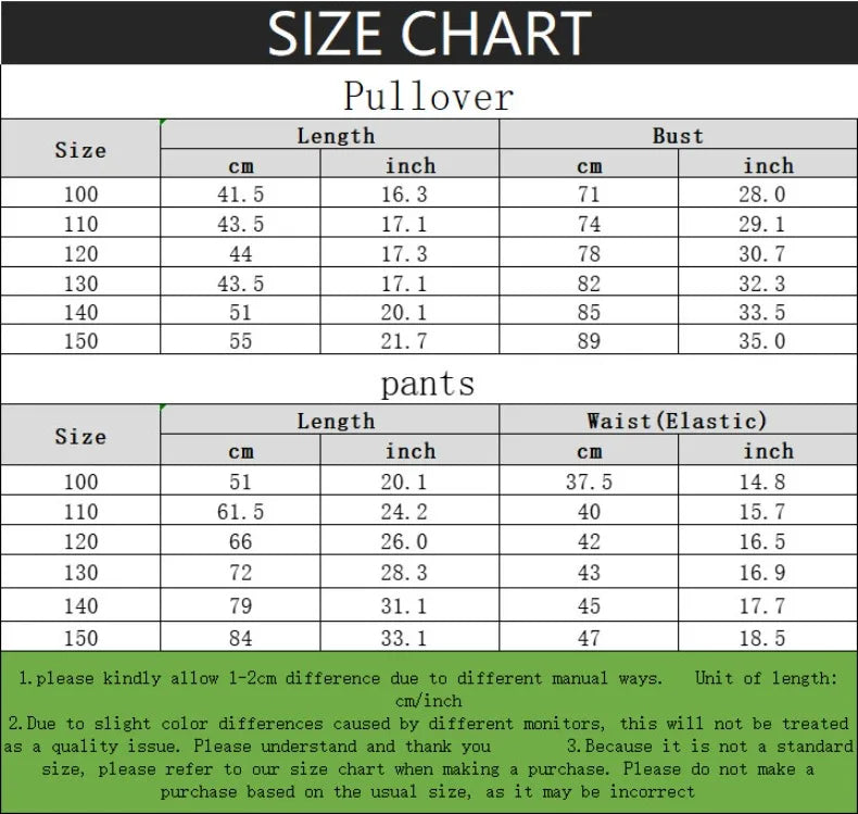 K-POPcartoon Printed Spring Autumn Girls O Neck Hoodies Sets Children Sweatshirt Sweatpant 2pcs Suit Kids Casual Pullover Set