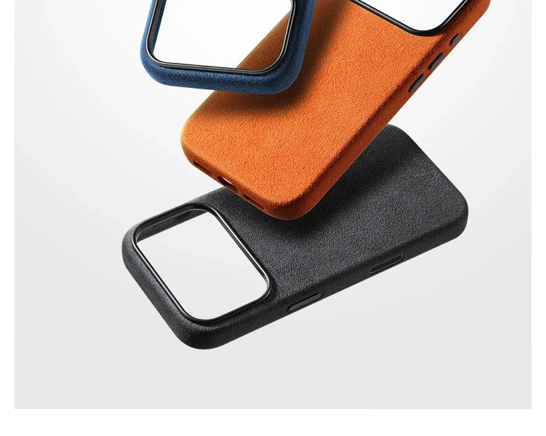 Italian Case for IPhone 17 Pro Max 17Pro with MagSafe Wallet Camera Button Magnetic Cover Orange Blue Protective Case