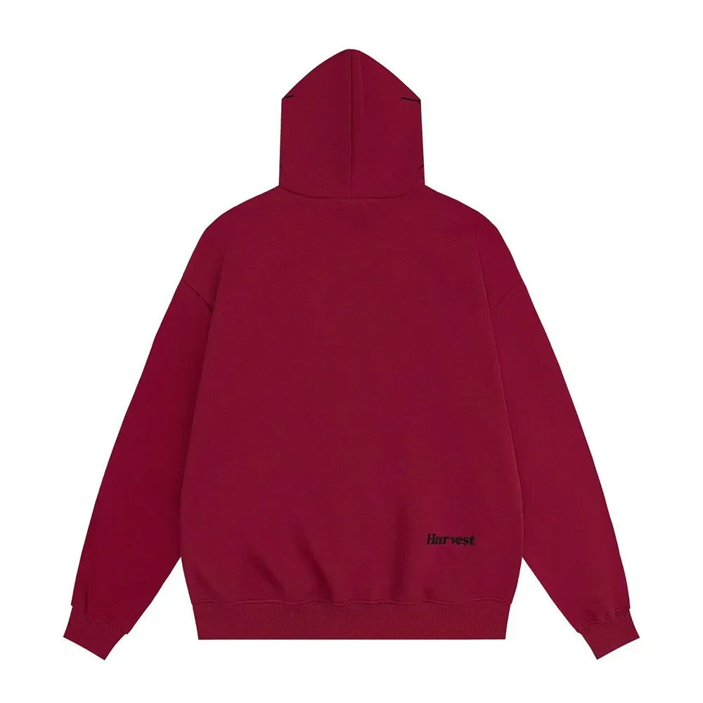 Streetwear Zip Up Hoodie Men Women Y2K Gothic Embroidery Hoodie