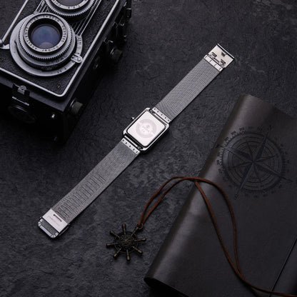 OGEDA Waterproof Couple Watches Casual Fashion Quartz Stainless Steel Leather Strap Square Dial Men's And Women's Lover Watch