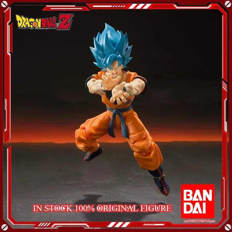 Original Bandai Dragon Ball Z S.H.Figuarts Super Saiyan God Blue Son Gokou SHF Son Goku Blue  Action Figure Model Toys