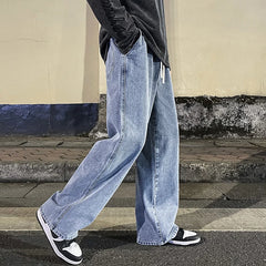 Korean Fashion Loose Jeans Classic Straight Straight Baggy Wide Leg Trousers